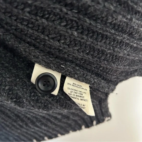 NWT Alex Mill Marleybone Sweater Jacket with Scarf in Charcoal